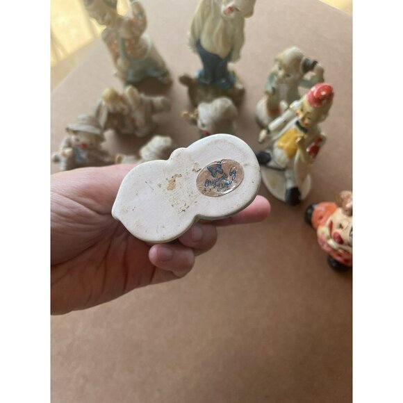 VTG Clown Ceramic Figurines Lot (10) Lil vegabond Originals By Erika Enesco Used - Picture 7 of 8